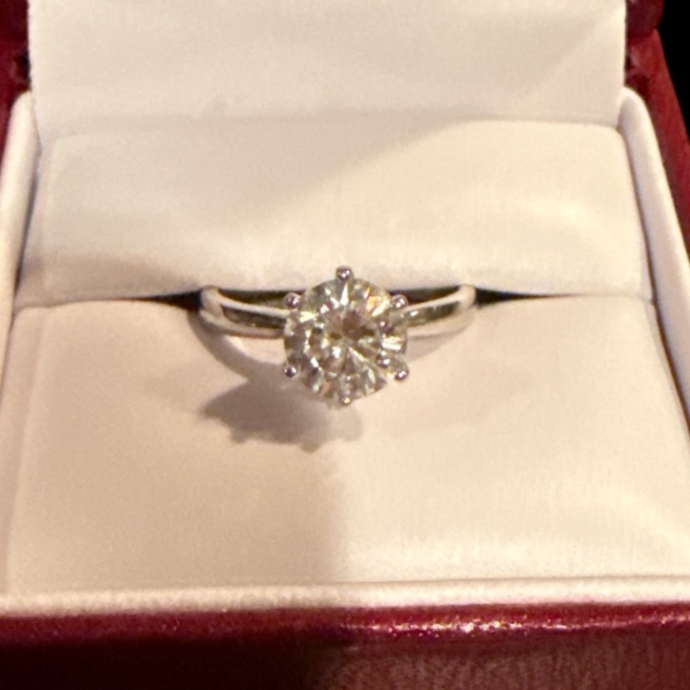 2 carat Moissanite in a Sterling Silver Setting